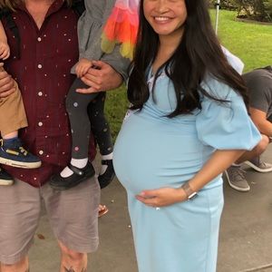 Maternity Off The Shoulder Wrap Midi Dress